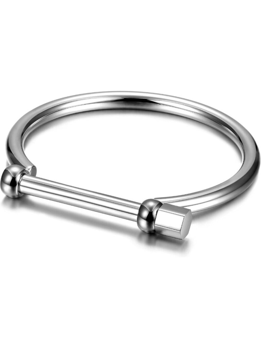 18K Gold & Silver Cuff Bangle Bracelets for Couples, Adjustable Screw Clasp